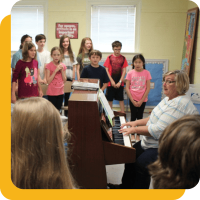 students singing in a choir