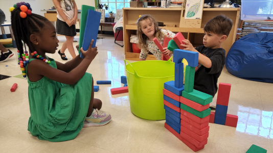 Children playing with blocks